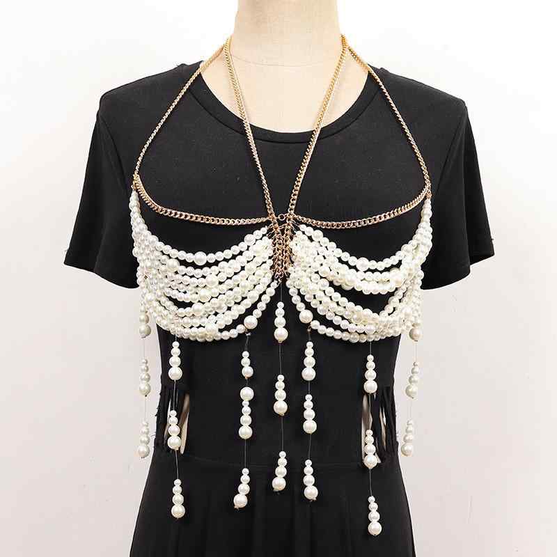 アクセサリー レディース 女性用 パール ビーズ ネックレス ウエストチェーン 欧米風 高級感 豪華 ゴー..