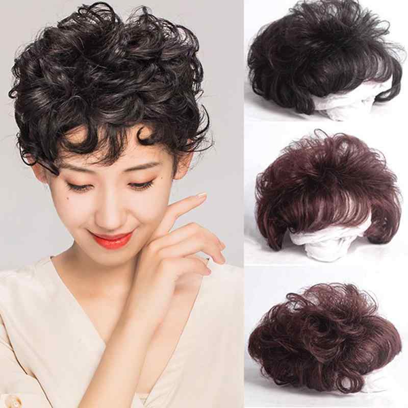 ウィッグ レディース 部分ウィッグ ヘアピース 頭頂部 白髪隠し 増毛 ボリュームアップ ナチュラル リアル 本物そっくり 目立たない シームレス 耐熱ファイバー 人工毛 カール