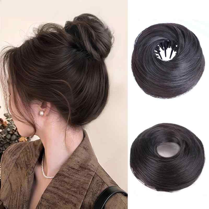 ヘアピース レディース お団子 つけ毛 ウィッグ 耐熱ファイバー マシンメイド 簡単装着 ズボラ まとめ..