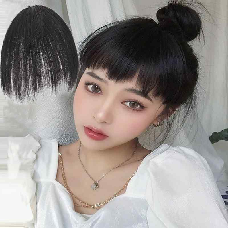 前髪ウィッグ レディース 人毛 ギザギザ前髪 アニメ風 シースルーバング ショート 目立たない 自然な仕上がり つけ毛 ヘアピース 薄毛カバー イメチェン