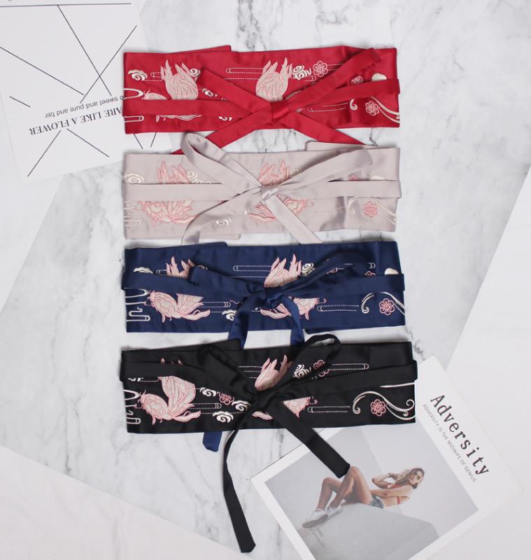 コルセットベルト レディース 幅広 刺繡 民族調 ウエストマーク 麻素材 ワンピース ドレス カジュアル 普段使い ブラック グリーン レッド ブルー アプリコット