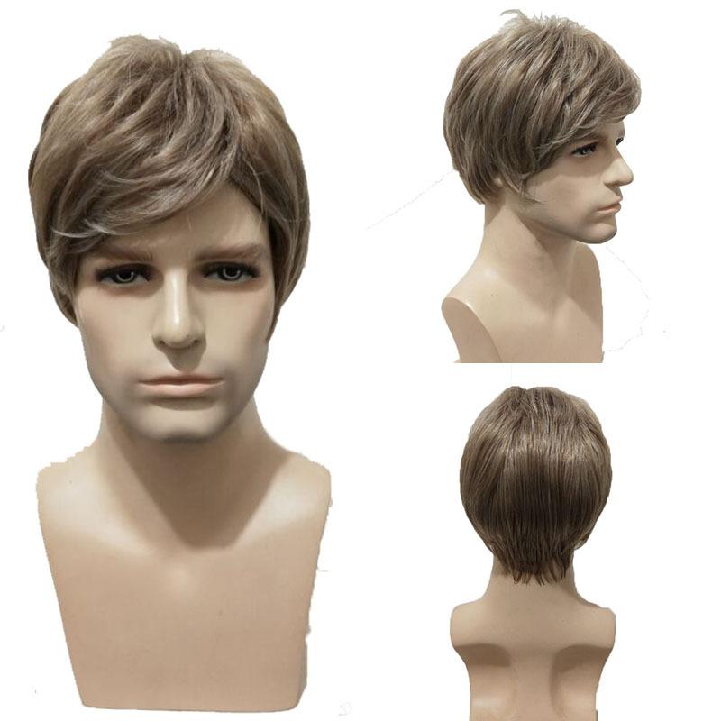 ウィッグ メンズ 男性用 ショートヘア フルウィッグ 短髪 耐熱ファイバー 自然な仕上がり 全頭かつら ..