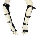 アームカバー ユニセックス ブラック メタルパーツ パンクファッション ストリート系 ヒップホップ 原宿系 バイカー カットアウト ポリエステル素材 個性的 サ...