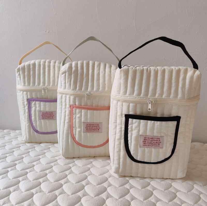 マザーズバッグ 韓国風 キルティング おむつポーチ 大容量 トートバッグ 軽量 ベビーカー対応 コットン..