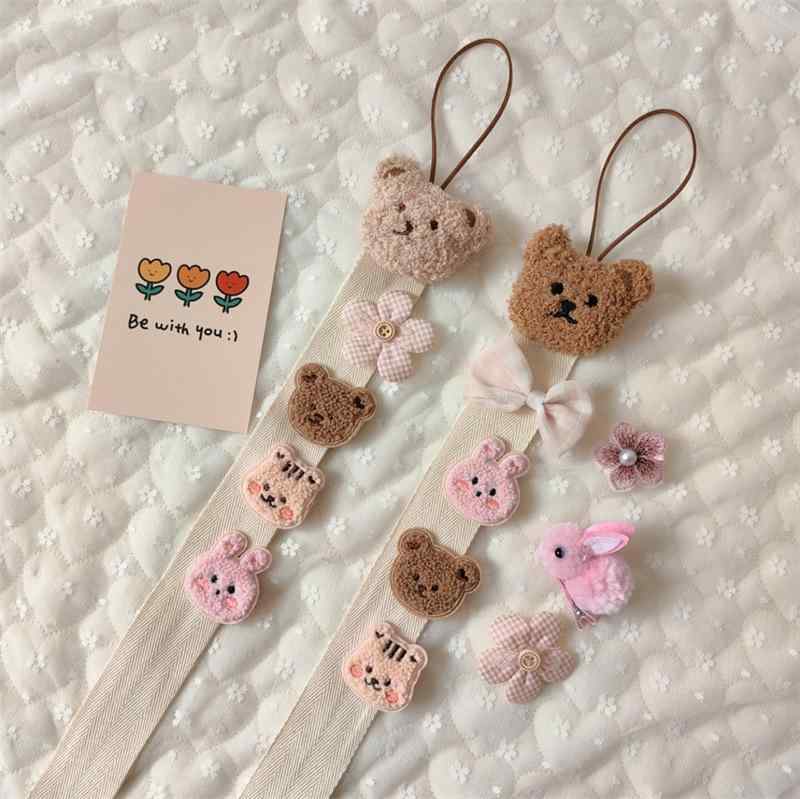 ヘアアクセサリー キッズ ベビー 子供 刺繍 インスタ風 毛糸 立体 クマ ヘアクリップ ヘアバンド カチ..