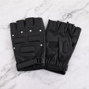 手袋 メンズ グローブ フィンガーレス パンク ロック ストリートダンス ブレイクダンス 合成皮革 フェイクレザー ブラック 個性的 韓国風 ファッション ライブ ステージ ドライブ 冬(x2)