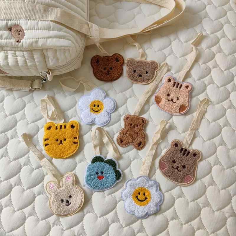 バッグチャーム 子供 ベビー 幼稚園児 学生 韓国風 SNS風 刺繡 ネームタグ 名札 ぬいぐるみ マスコット..
