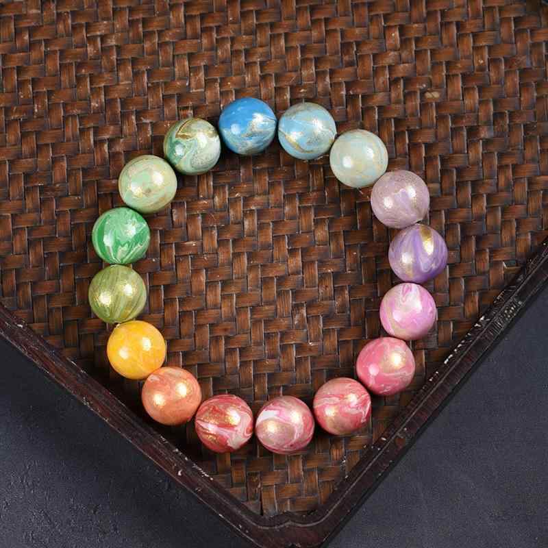 数珠 男女兼用 マカロンカラー グラデーション 漆玉 ブレスレット 念珠 黒檀 漆器 中国風 民族風 エスニック 普段使い 12mm 高品質 研磨仕上げ 円珠