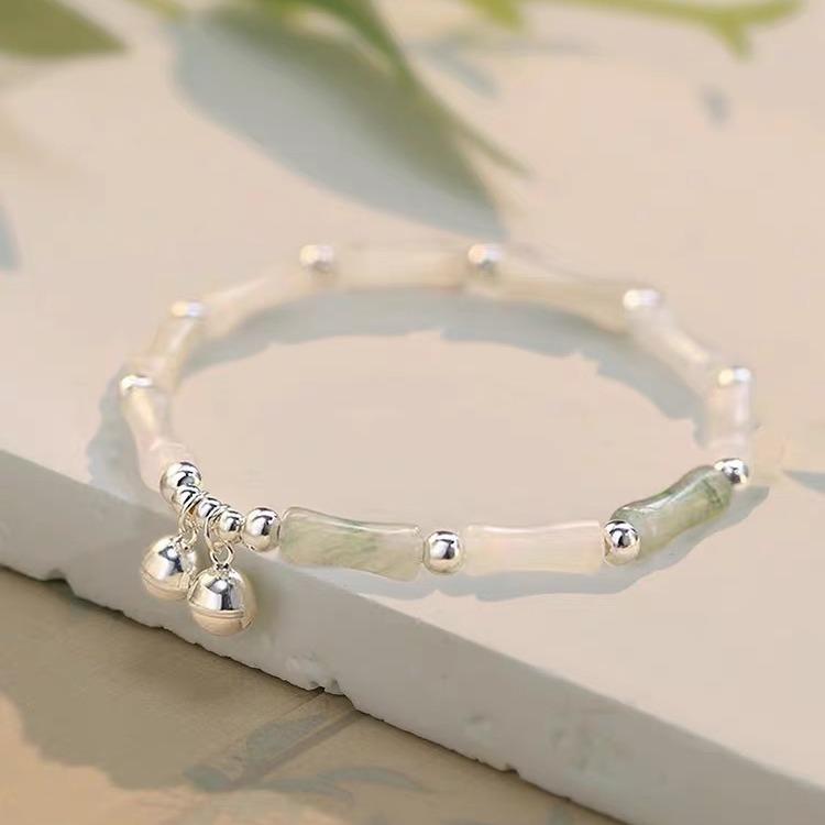 ブレスレット レディース 竹モチーフ 鈴 中国風デザイン 個性的 繊細 高級感 ライトラグジュアリー ガ..