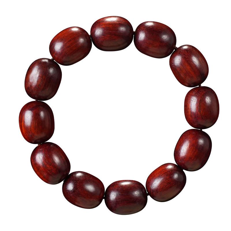 数珠 メンズ 男性用 血檀 天然木 木製 ブレスレット 腕輪 棗珠 念珠 大粒 丸玉 厄除け お守り 開運 仏具 鑑賞用 コレクション エイジング 普段使い ア...
