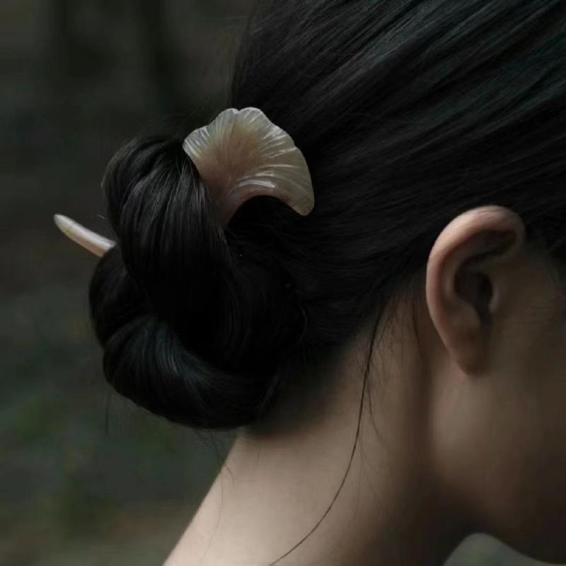 かんざし レディース イチョウの葉 髪飾り ヘアアクセサリー エレガント 新中華風 古風 まとめ髪 アッ..