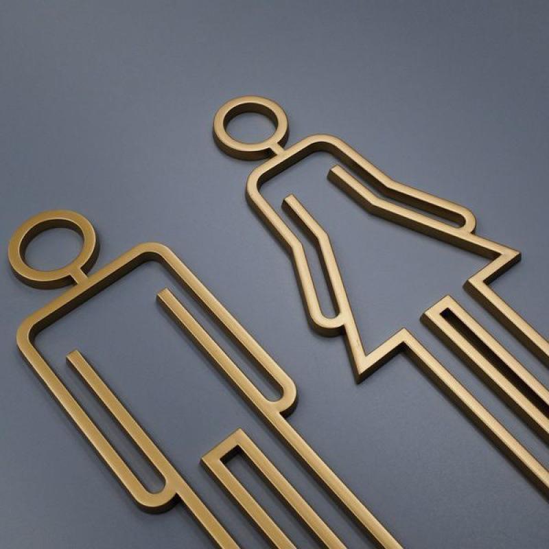 サインプレート トイレサイン 立体 くり抜き ドアプレート 御手洗い表示板 おしゃれ モダン クリエイテ..