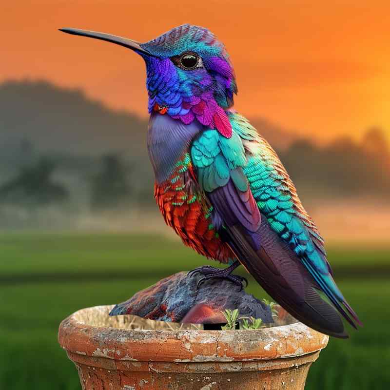 ガーデンピック ハチドリ アクリル製 室内 屋外兼用 防水 耐久性 庭 デコレーション アメリカンカント..