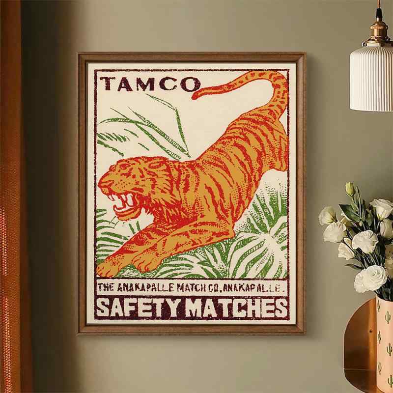 装飾画 モダン 現代 シンプル 簡約 タイガー 虎 励まし インスピレーション 英語 箴言 メッセージ レト..