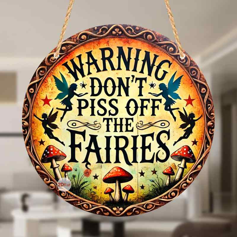 吊り下げプレート 木製 フェアリー メッセージ 新年 お正月 玄関飾り ウッドオーナメント 紐付き レト..