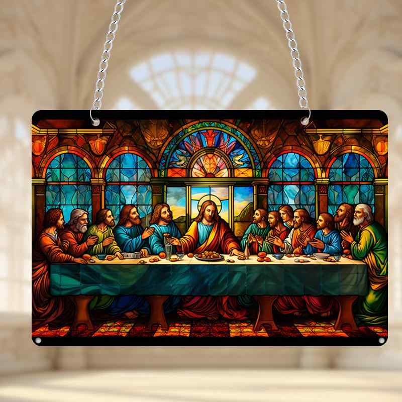 アクリルオーナメント ゴッホ 最後の晩餐 美術品 高級感 アンティーク調 窓飾り 博物館 美術館 インテリア雑貨 部屋飾り リビング おしゃれ アート ペンダント(x2)