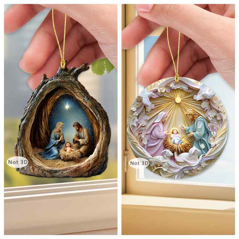 チャーム アクリル レトロ ヴィンテージ 2D 平面 ファミリー 人物 金糸 車用 バッグ用 吊り下げ かわい..