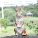 置物 野うさぎ ラビット リアル 動物 アニマル ガーデン 庭園 屋外 園芸 おしゃれ かわいい デコレーション エコ樹脂製 彫刻風 田園風 オブジェ オーナメント クラフト