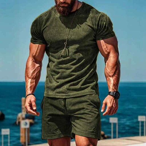 セットアップ メンズ 男性用 夏 薄手 軽量 スエード調 ポリエステル 半袖 Tシャツ カジュアル スポーツ 普段使い 吸湿速乾 セットアップ メンズ 男性用 夏 薄手 軽量 スエード調 ポリエステル 半袖 Tシャツ カジュアル スポーツ 普段使い 吸湿速乾