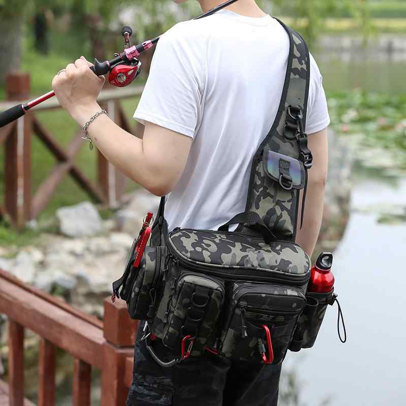 フィッシングバッグ 多機能 ルアー対応 アウトドア 釣り レッグ ウエスト バックパック リュックサック..