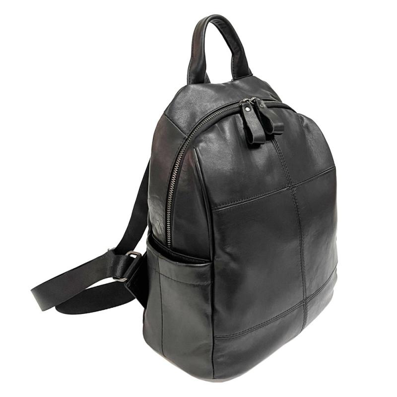 リュックサック バックパック レディース 本革 牛革 ソフトレザー ブラック 多機能 ファスナー開閉 大容量 おしゃれ 普段使い デイリーユース カジュアル 通勤 通学 欧米風 レトロ