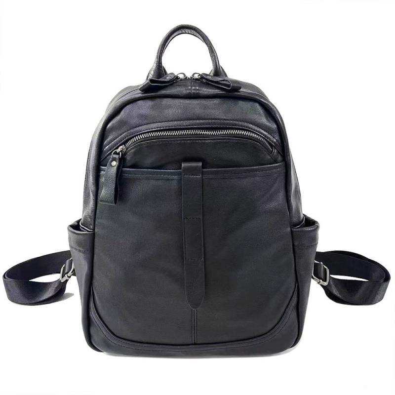 リュックサック バックパック レディース 本革 牛革 ブラック 上質 ソフトレザー 大容量 ファスナー付..