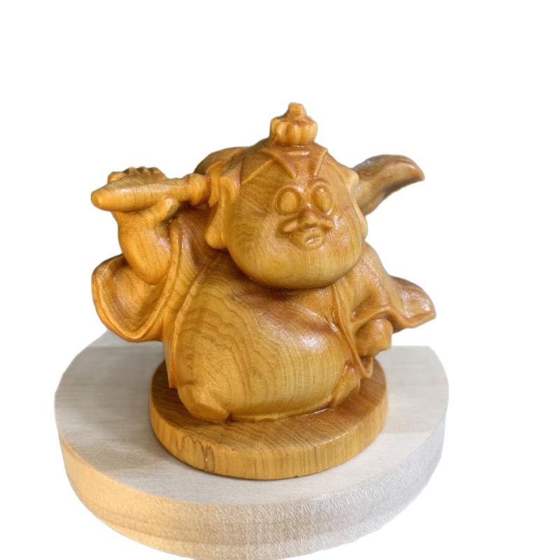 置物 柏木 手彫り 太乙真人 アニメキャラクター フィギュア 独創的デザイン 卓上飾り ミニチュア インテリア コレクション 観賞用