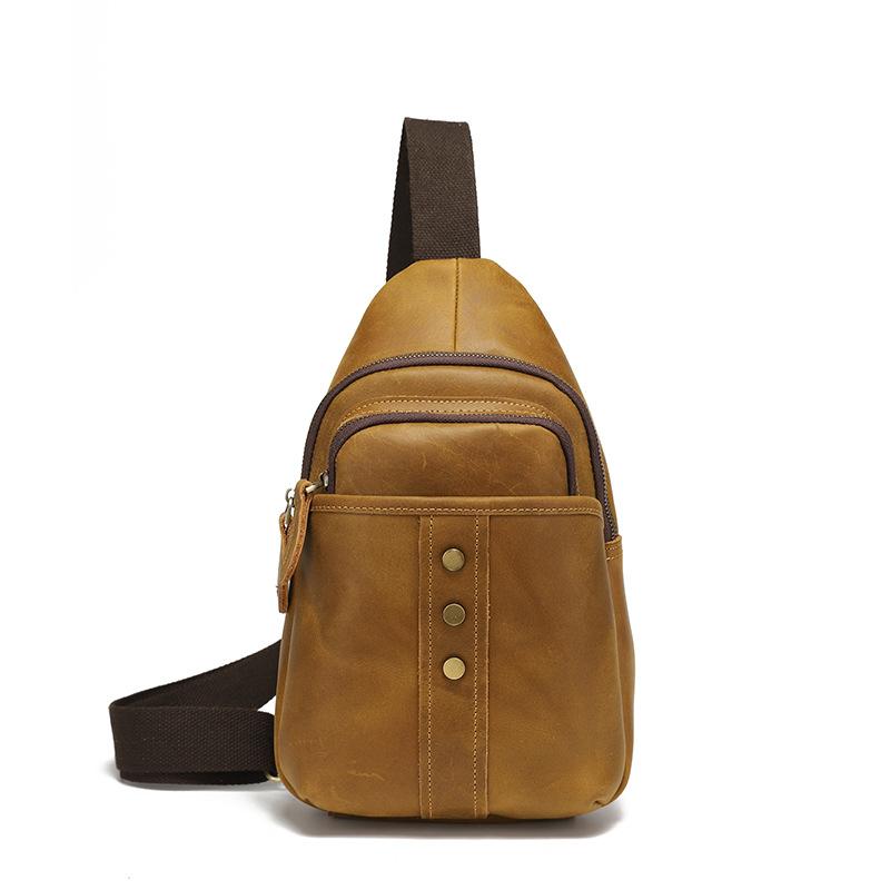 ボディバッグ メンズ 男性用 本革 牛革 クレイジーホースレザー レトロ ヴィンテージ 斜め掛け ワンシ..