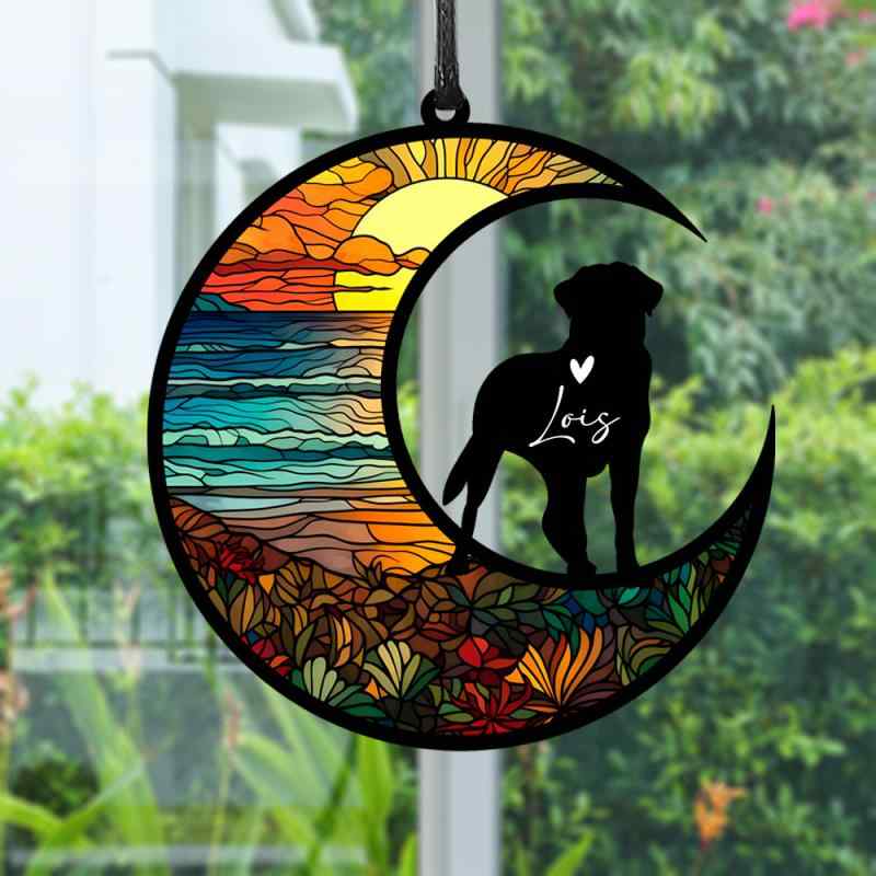 ペット アクリル チャーム かわいい 犬 メモリアルプレート 記念品 吊り下げ キーホルダー 供養グッズ 追悼 軽量 カラフル アクセサリー オーナメント(x2)