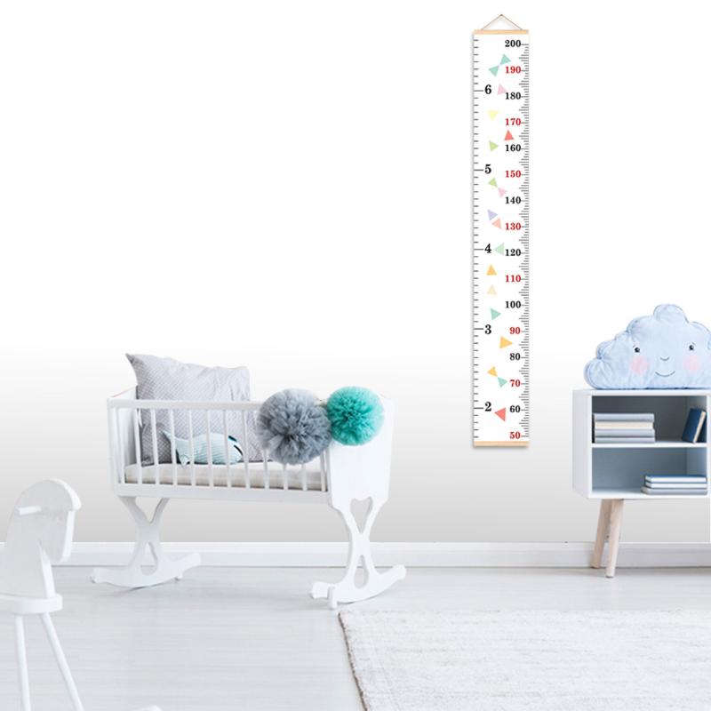 身長計 ベビー 子供用 北欧風 シンプル モダン 天然木 キャンバス生地 壁掛け ウォールデコ 身長測定 ..