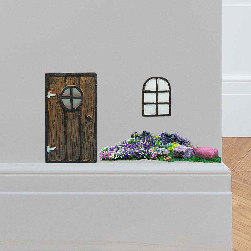 ウォールステッカー 妖精のドア 壁角 コーナー かわいい 剥がせる 防水 PVC カートゥーン 幾何学模様 ..