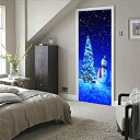 ウォールステッカー クリスマス 雪だるま ドア用 剥がせる 防水 PVC製 お正月 スノーマン 玄関 リビング 部屋 飾り デコレーション 模様替え