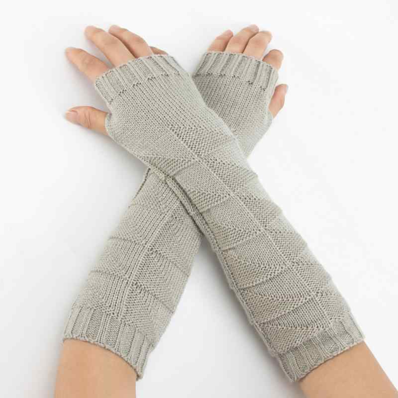 手袋 男女兼用 指なし アームカバー リストウォーマー アクリルニット 保温 防寒 暖かい 三角花柄 デイ..