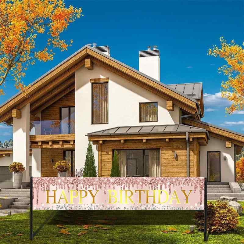 誕生日飾り バースデー バナー 横断幕 背景布 タペストリー 2点セット ポリエステル製 大人 子供 兼用 誕生日パーティー イベント デコレーション フォトブ...