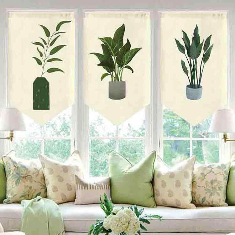 カフェカーテン のれん 布製 北欧風 シンプル 間仕切り キッチン ダイニング 玄関 目隠し ショート丈 おしゃれ インテリア 厚手 防水 UVカット 穴あけ不要 マジックテープ 粘着式 店舗用