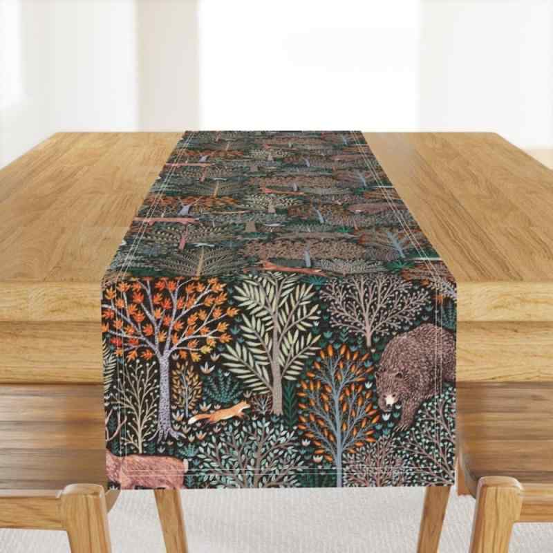 テーブルランナー 秋冬 楓の葉柄 紅葉柄 シンプル モダン ナチュラル リビング ダイニング 寝室 屋外 宴会 パーティー ポリエステル マルチカラー インテリア装飾