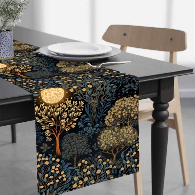 テーブルランナー 秋 オータム レトロ ヴィンテージ 楓 紅葉 メープルリーフ柄 プリント ポリエステル製 寝室 ダイニング リビング 宴会 屋外 インテリア デコレーション