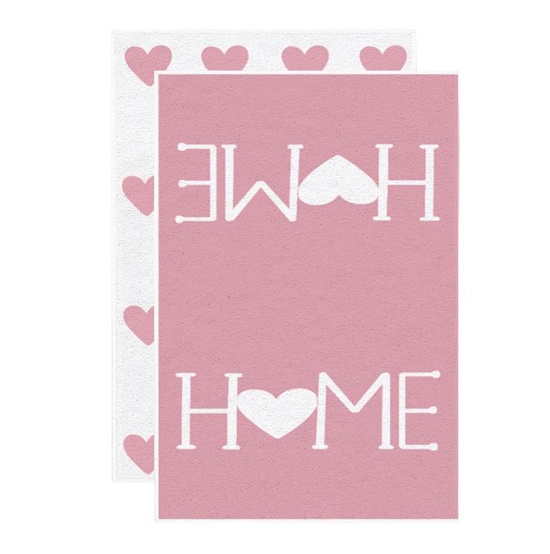 キッチンタオル ふきん 台拭き バレンタインデー 2枚セット マイクロファイバー 吸水 速乾 ハート アル..