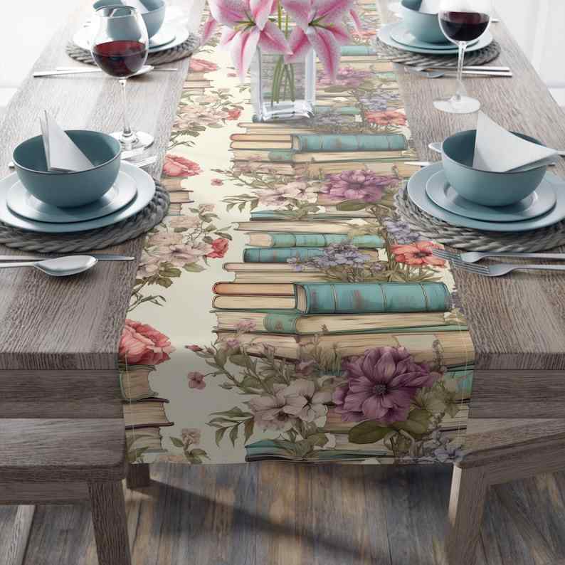 テーブルランナー ヴィンテージ 花柄プリント クラシック ポリエステル製 マルチカラー 寝室 ダイニング リビング 宴会 屋外装飾 モダン シンプル