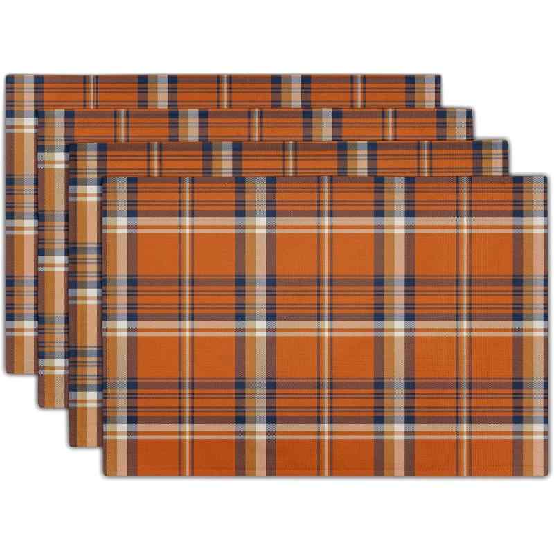 ランチョンマット クリスマス チェック柄 麻 ポリエステル モダン シンプル 食卓 キッチン リビング ダイニング 商業施設 イベント パーティー 装飾 インテリア(x4)