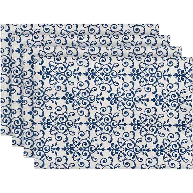 プレースマット モダン タイル柄 ランチョンマット シンプル リネン ポリエステル 食卓マット パーティー キッチン ダイニング リビング 飲食店 インテリア(x4)