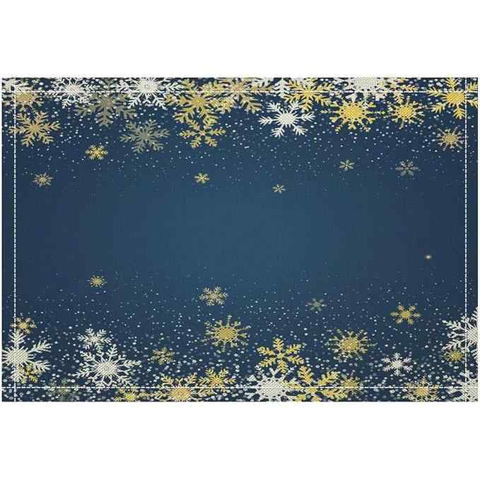 ランチョンマット クリスマス リネン ポリエステル 断熱 食卓 ダイニング テーブルウェア アメリカンスタイル デコレーション 30x45cm リビング 来客用(x4)