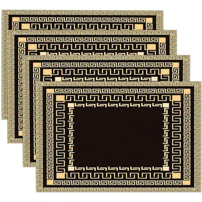 ランチョンマット 大理石調 ボヘミアン 幾何学模様 ポリエステル製 キッチン ダイニング リビング 書斎 商用 おしゃれ モダン インテリア(x4)