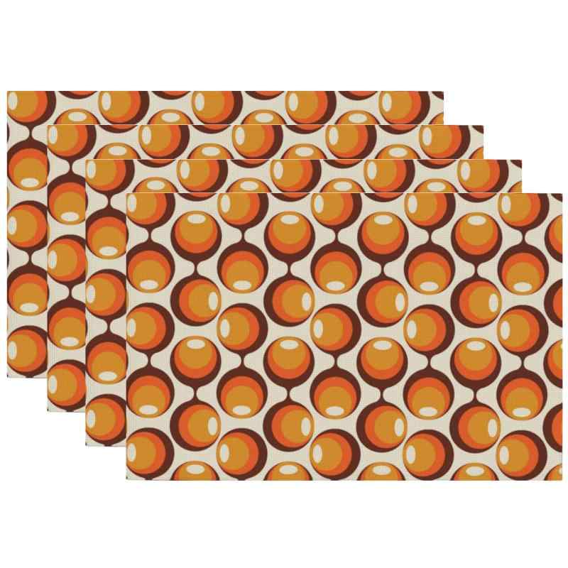 ランチョンマット 大理石調 ボヘミアン柄 幾何学模様 ポリエステル製 キッチン ダイニング 食卓用 テーブルコーディネート モダンデザイン インテリアデコレーション 飾り付け(x4)