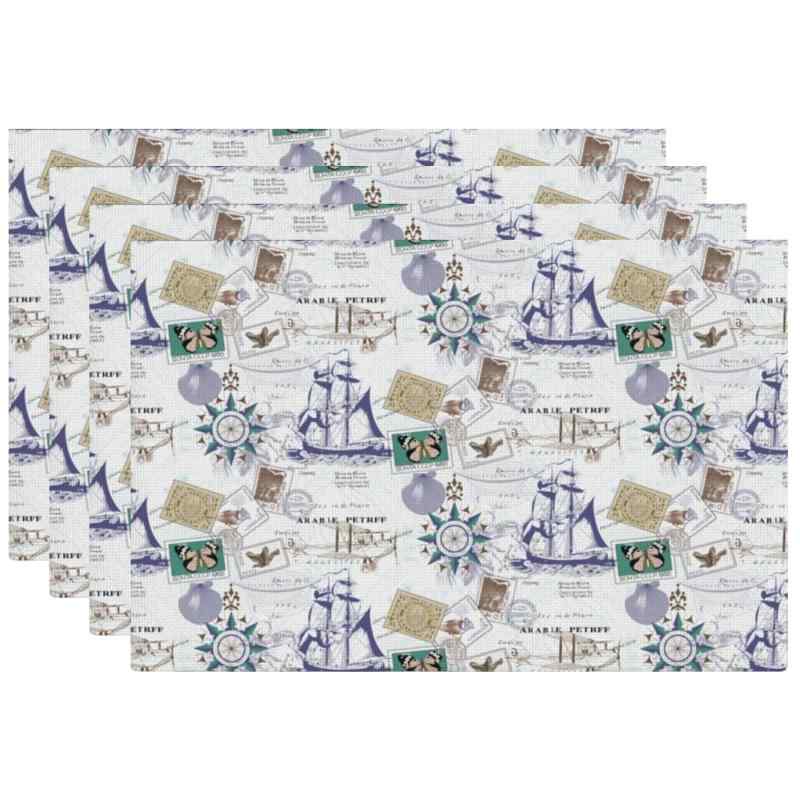 ランチョンマット 春夏 ビーチ ヨット柄 マリン リゾート アメリカンスタイル ポリエステル キッチン ..