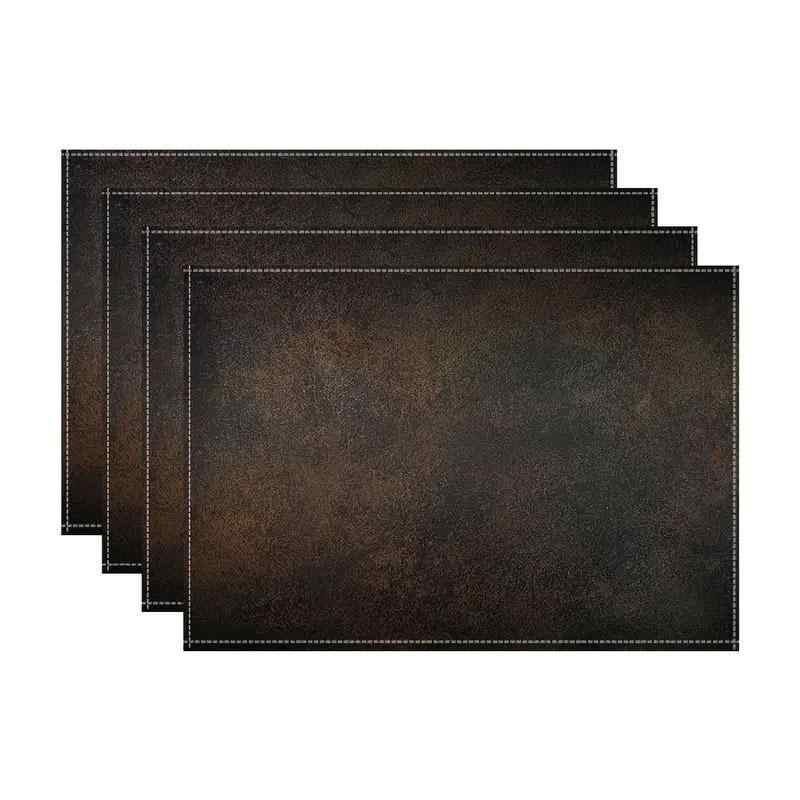 ランチョンマット ボヘミアン 幾何学模様 ブラック ゴールド ライン ストライプ柄 ポリエステル製 アメリカンスタイル リビング ダイニング 食卓用 テーブルデコレーション おもてなし おしゃれ モダン(x4)