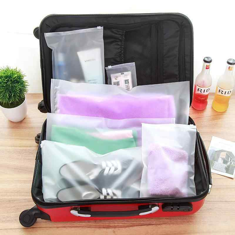 トラベルポーチ 透明 大容量 衣類収納袋 防塵 布団収納 ジッパー付き 旅行用 出張 パッキング 小分け コンパクト 軽量 密閉袋