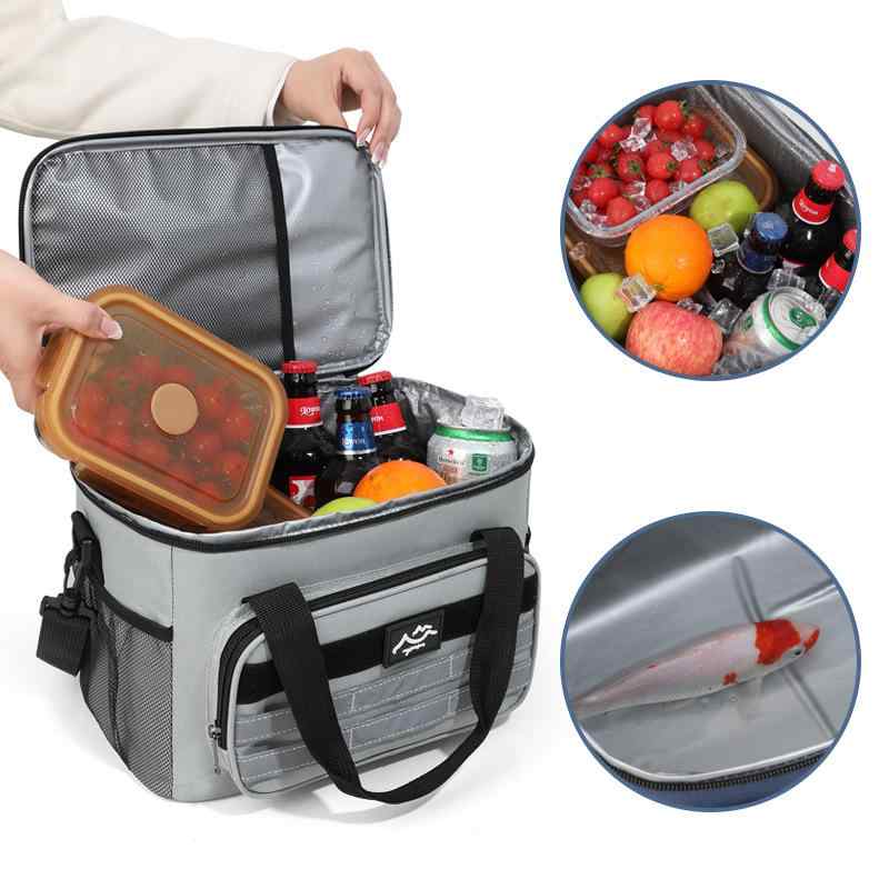 保冷保温バッグ 大容量 スクエア 折りたたみ ポータブル ピクニック キャンプ アウトドア レジャー 斜..