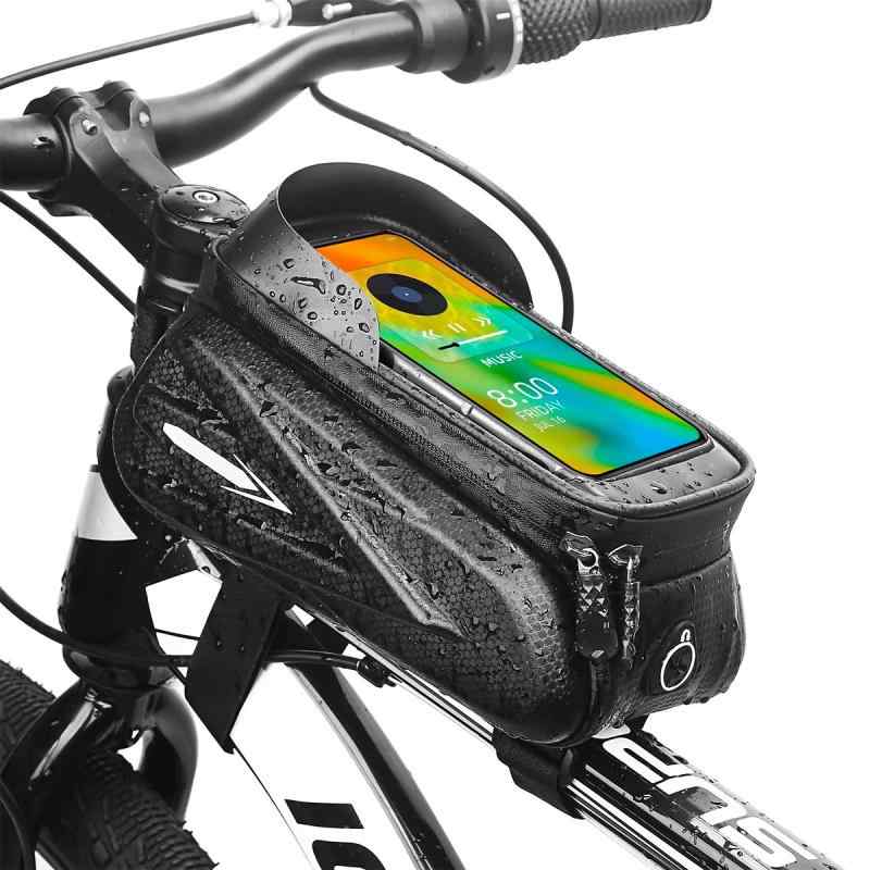 自転車バッグ ロードバイク マウンテンバイク サイクリング トップチューブ取付 防水 スマホ対応 小物..