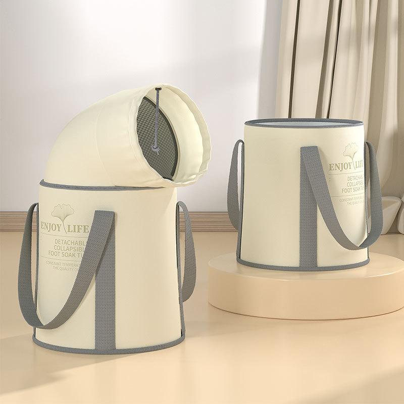 足湯バケツ 成人用 折りたたみ ポータブル 家庭用 旅行用 深型 保温 フットバス 足浴器 ポリエステル製..